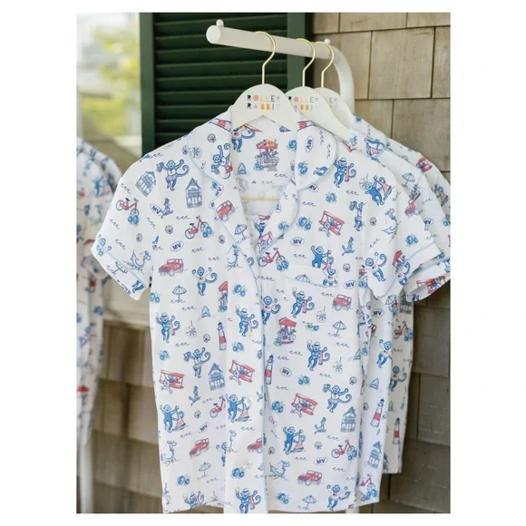 Roller Rabbit Martha’s Vineyard Monkey Polo Pajamas Small NWT - Picture 3 of 3